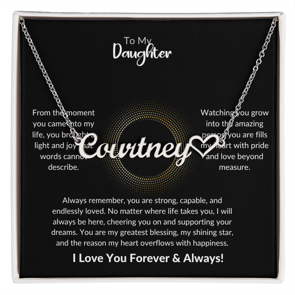 To My Daughter – Heart Name Pendant