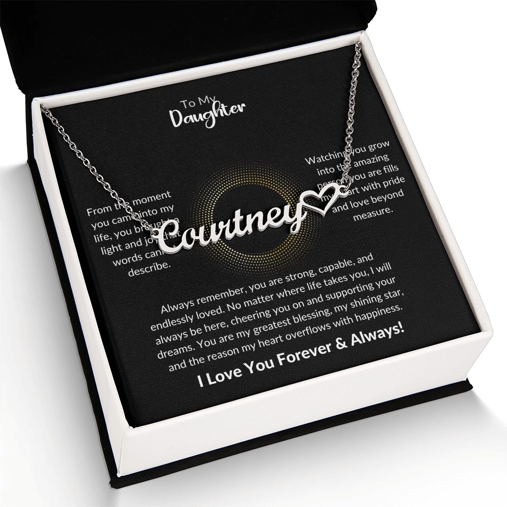 To My Daughter – Heart Name Pendant