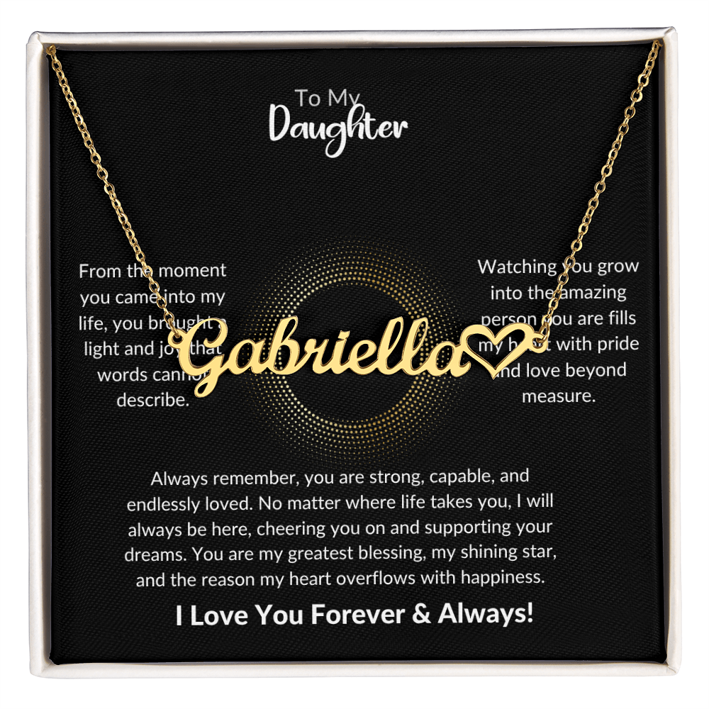 To My Daughter – Heart Name Pendant