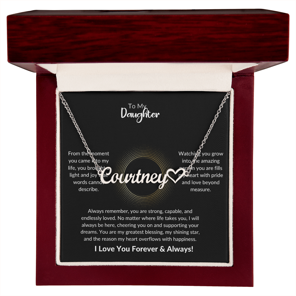 To My Daughter – Heart Name Pendant