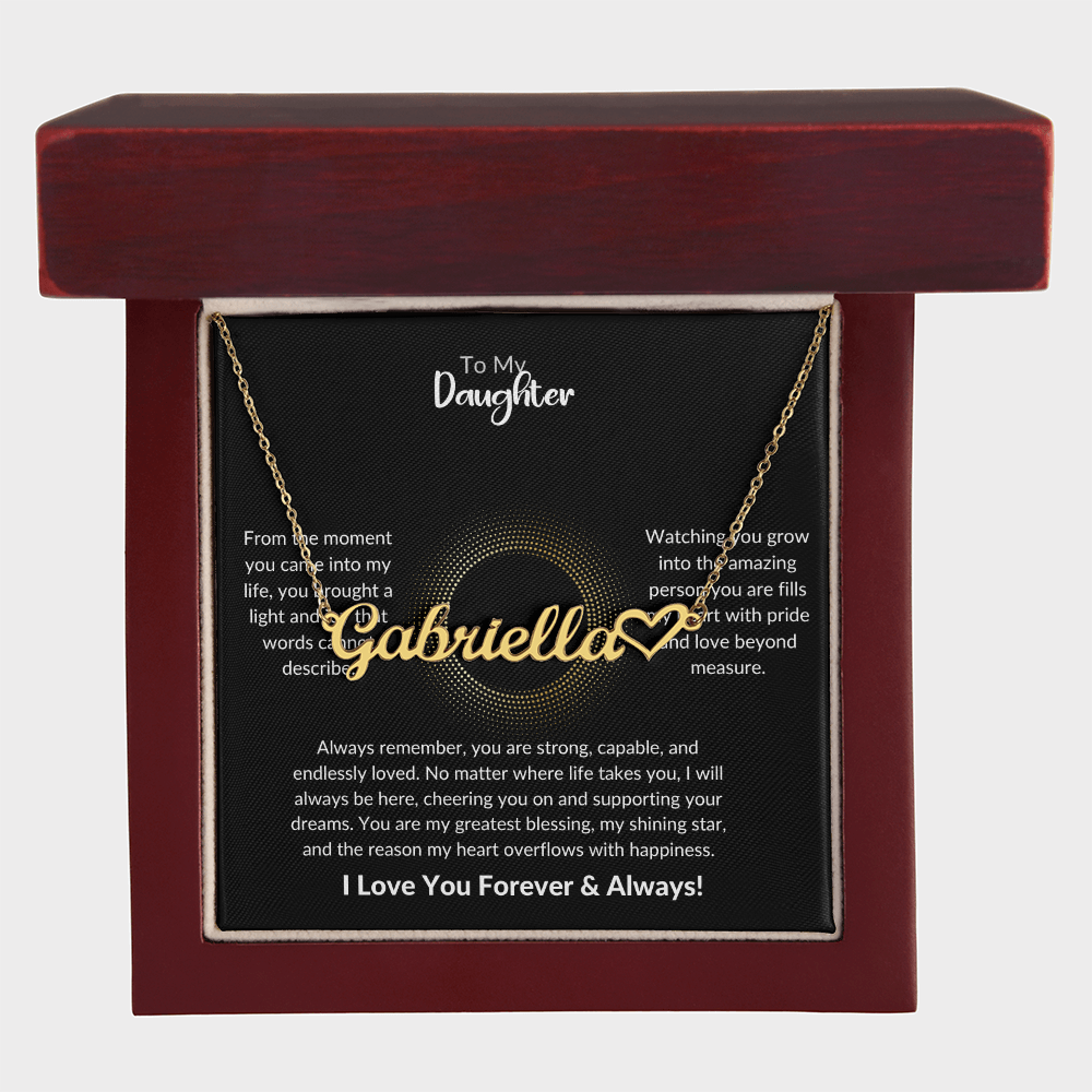 To My Daughter – Heart Name Pendant